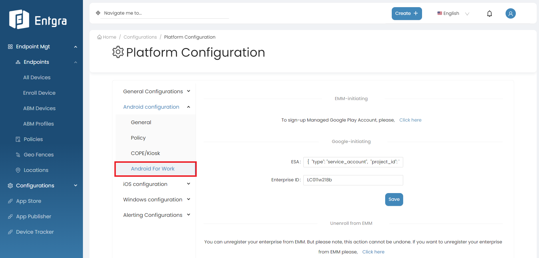 Android Enterprise Configuration