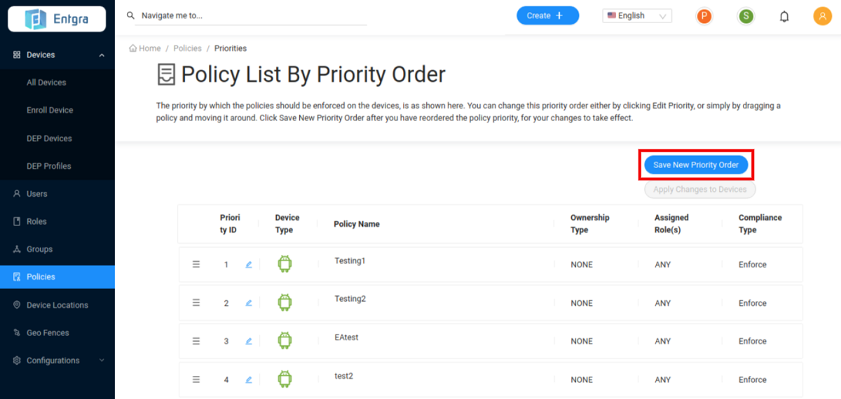 Policy Priority